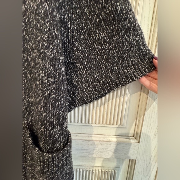 THEORY Womens Gray Chunky Knit Long Shawl Cardigan Sweater Wool/Cashmere Blend M - Picture 7 of 14